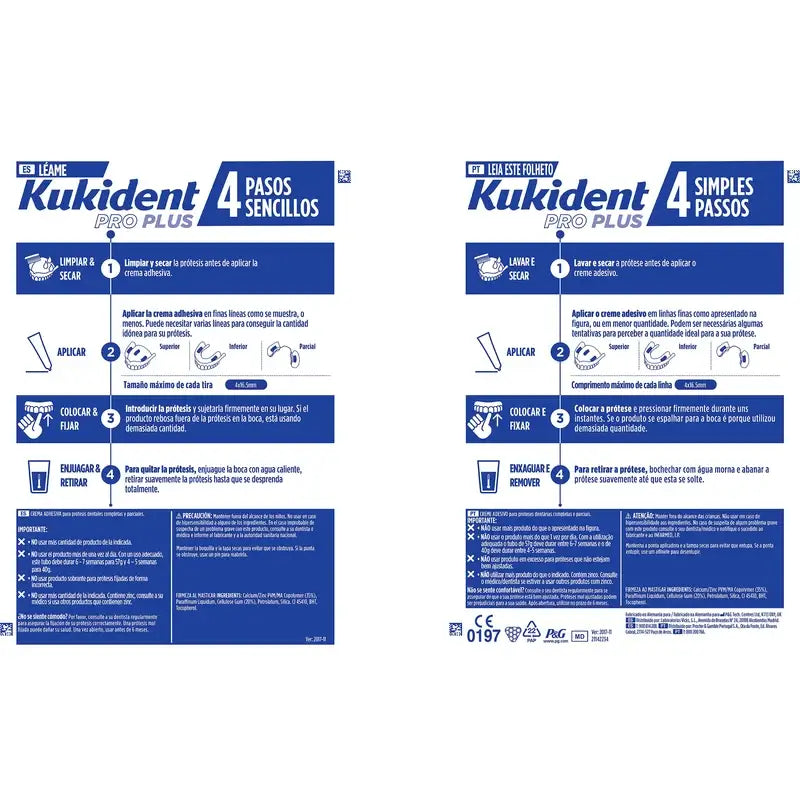 Kukident Quadruple Pro Plus Festigkeit beim Kauen, 4 x 57 Gr