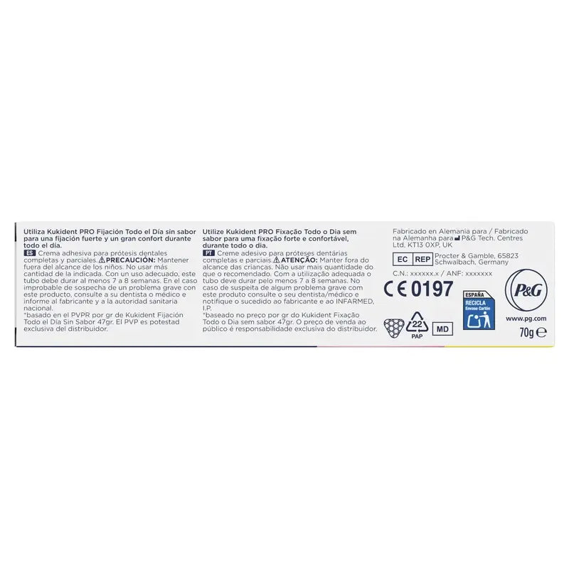 Kukident Duplo Pro Complete Haftcreme für Zahnersatz, Neutral 2x70 gr