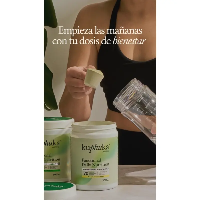 Kuphuka Greens Nahrungsergänzungsmittel 100% natürlich & ganzheitlich Ananas & Kokosnuss, 411 Gramm