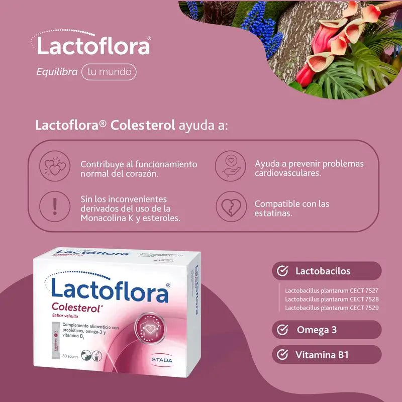 Lactoflora Probiotic Cholesterin Vanille-Geschmack 30 Sticks
