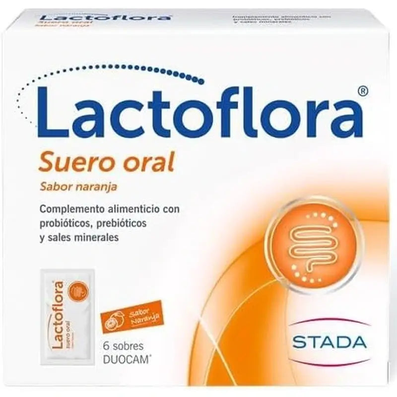 Lactoflora Oral Serum mit Probiotika, Präbiotika und Mineralsalzen Orangengeschmack , 6 Beutel