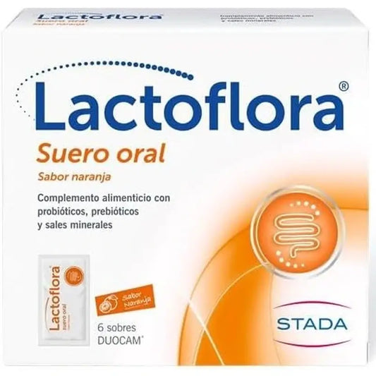 Lactoflora Oral Serum mit Probiotika, Präbiotika und Mineralsalzen Orangengeschmack , 6 Beutel