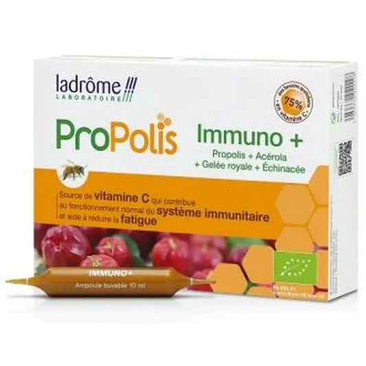 Ladrome Propolis Immuno+ Propolis and Vitamin C, 20 Ampoules