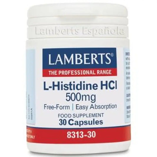 Lamberts L-Histidine Hcl 500 Mg. 30 Capsules