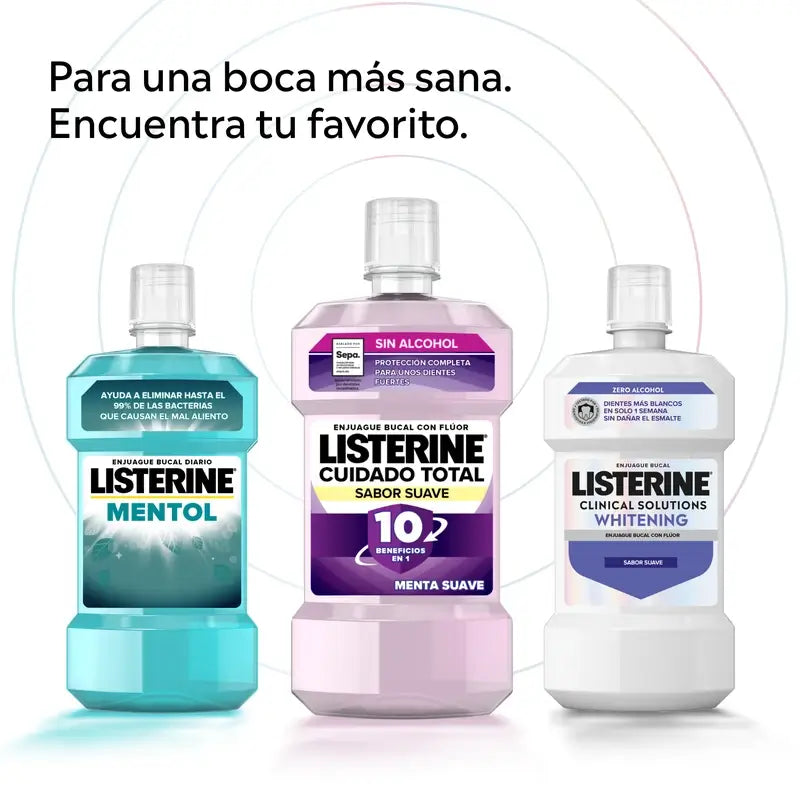 Listerine Mundwasser, Advanced White mit Aufheller, milder Minzgeschmack, alkoholfrei 2 X 1000ml Packung