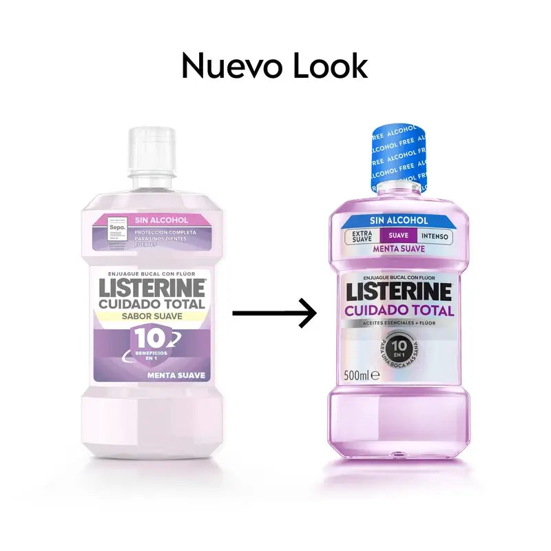 Listerine Total Care Mildes Aroma - alkoholfreies Mundwasser, 500 ml