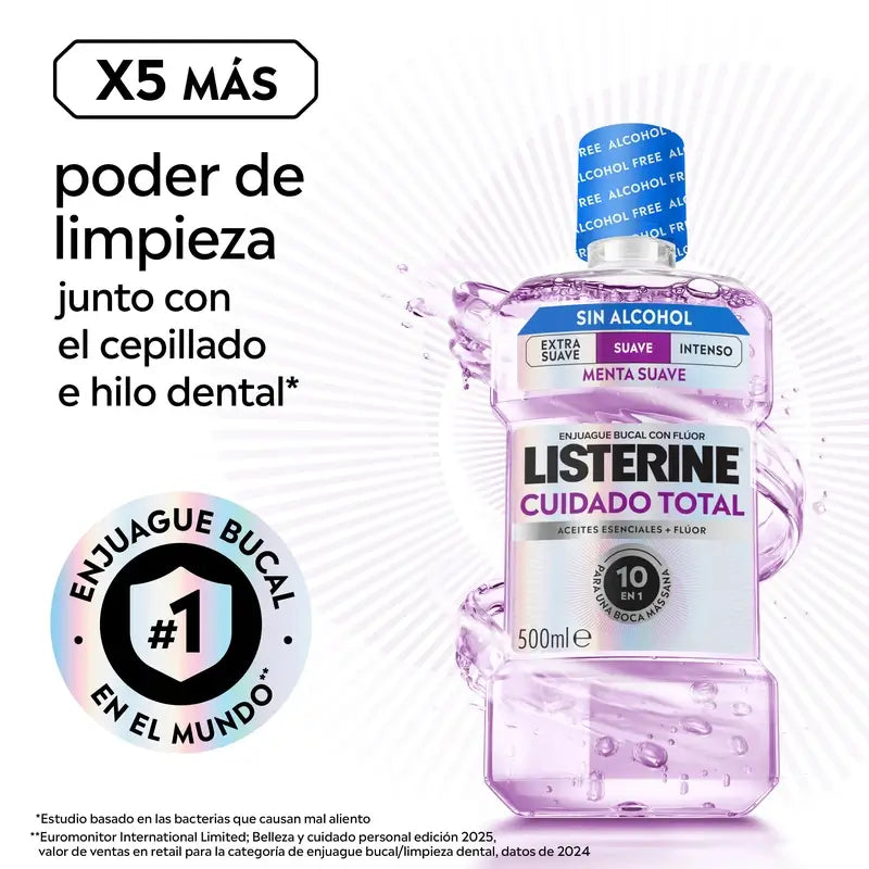 Listerine Total Care Mildes Aroma - alkoholfreies Mundwasser, 500 ml