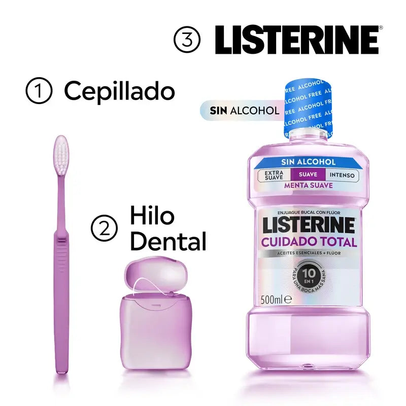Listerine Total Care Mildes Aroma - alkoholfreies Mundwasser, 500 ml