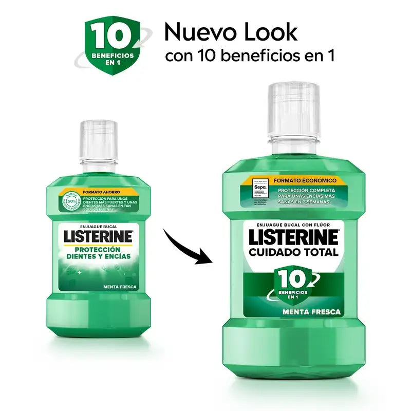 Listerine Zahn & Zahnfleisch Schutz Mundwasser, frische Minze, 2X1L Pack