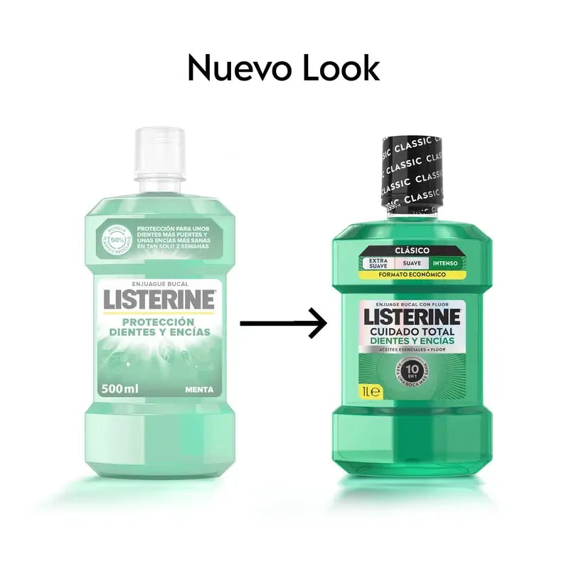 Listerine Mundwasser Zahn- und Zahnfleischschutz, Frische Minze, 1L