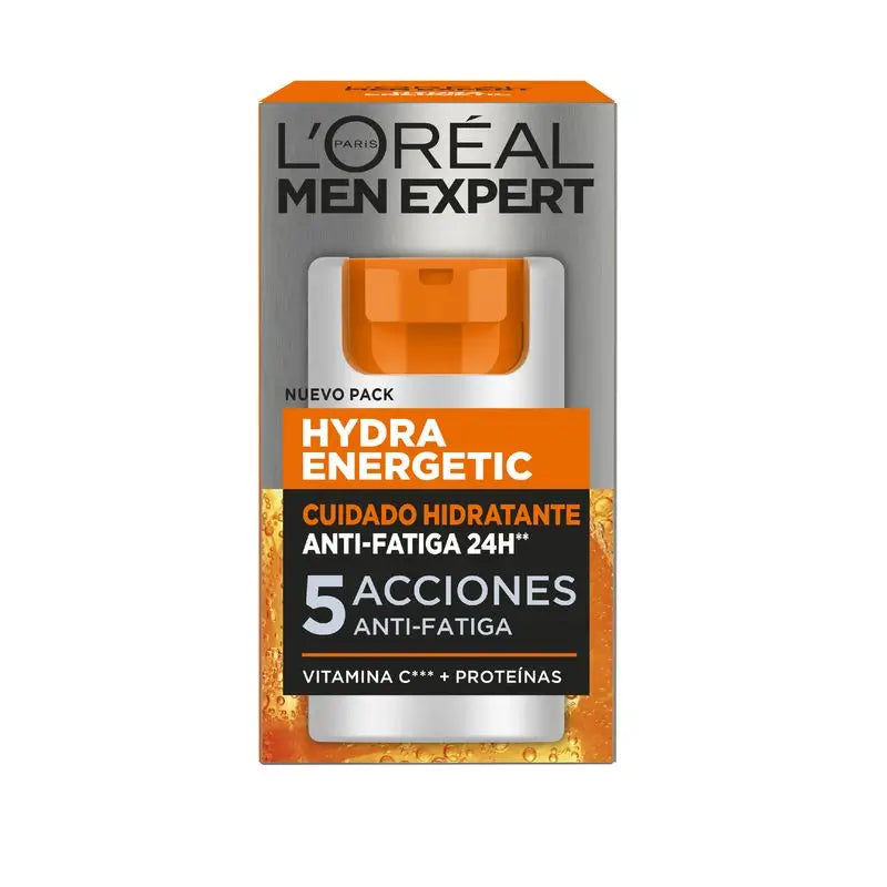 L'Oréal Paris Men Expert Hydra Energetic 24H Anti-Müdigkeit Feuchtigkeitscreme für Männer mit Vitamin C und Protein - 50 ml