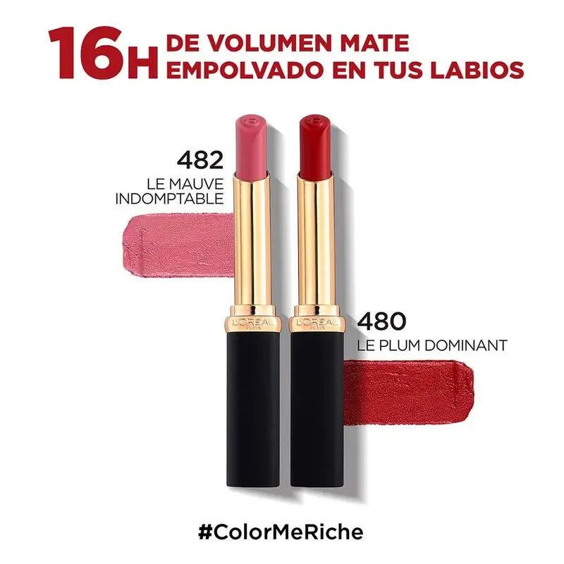 L'Oréal Paris Farbe Riche Intensives Volumen Matte Lippenstift Farbton 482 Mauve Indompta