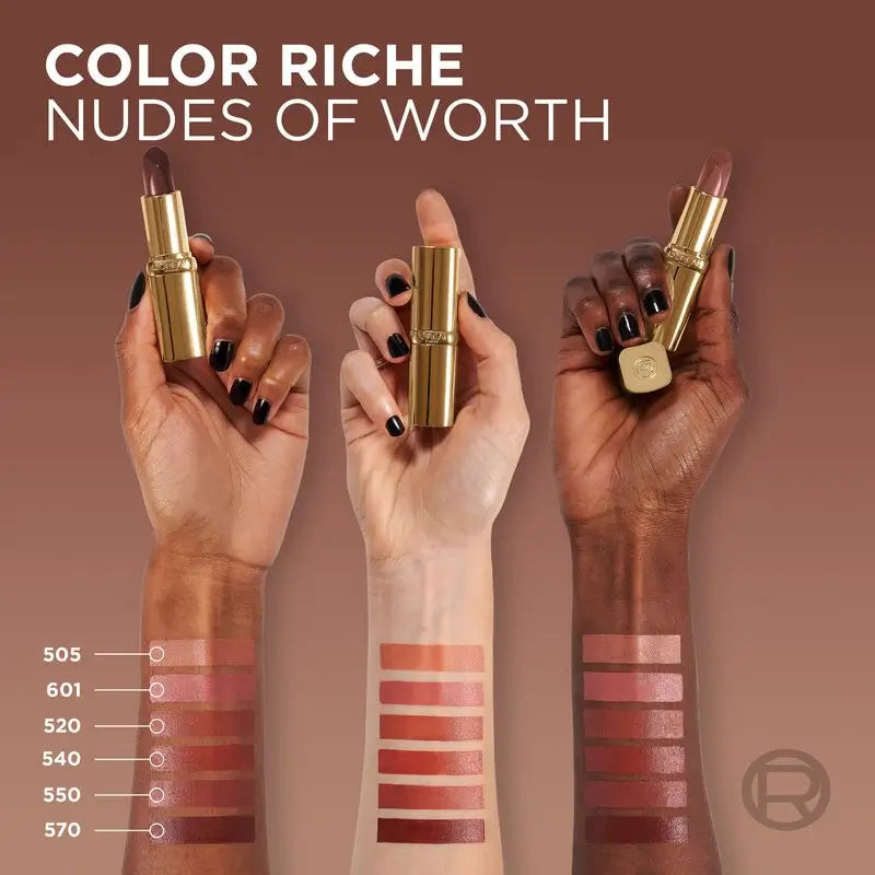 L'Oréal Paris Lippenstift Farbe Riche Nudes of Worth Satin Shade 520 Nude Defiant