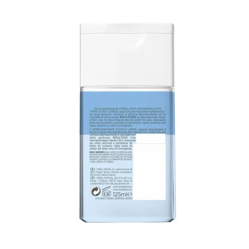 L'Oréal Paris Augen- und Lippen-Make-up-Entferner - wasserfest und lang anhaltend 125 ml