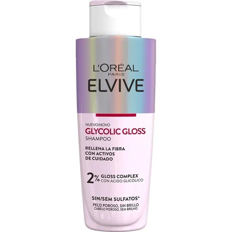 L'Oréal Paris Elvive Glycolic Gloss Shampoo mit Glykolsäure Glykolsäure Weiches & glänzendes Haar