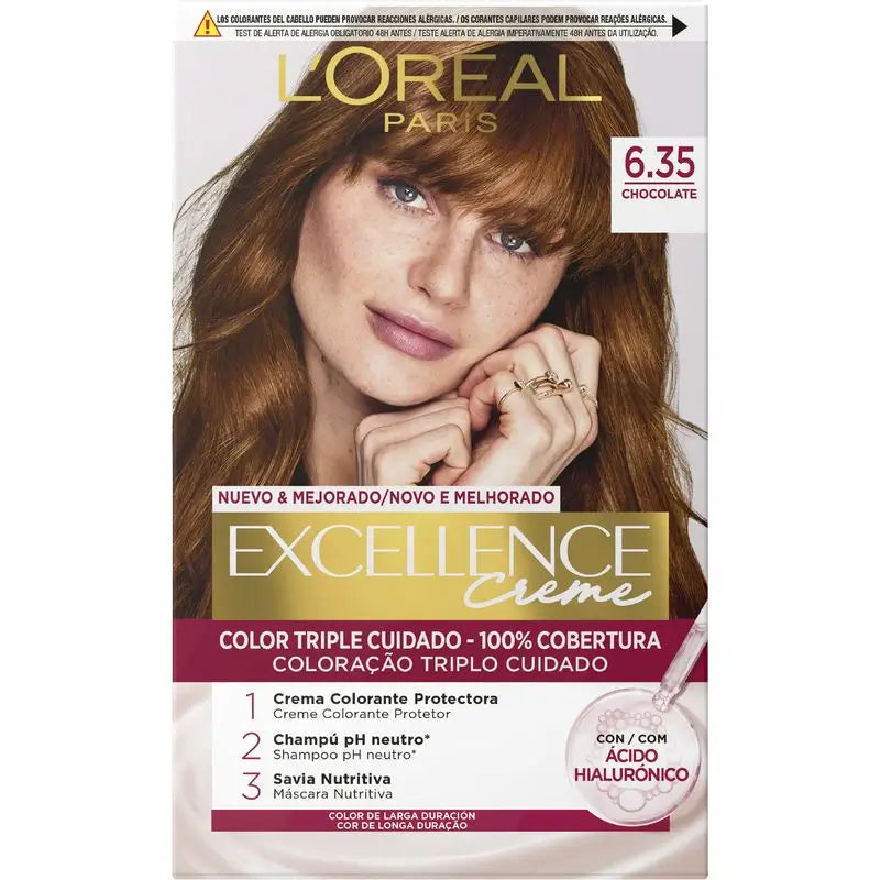 L'Oréal Paris Excellence Creme Dauerhafte Haarfarbe - Farbton 6.35 Schoko