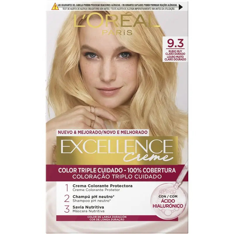 L'Oréal Paris Excellence Creme Dauerhafte Haarfarbe - Farbton 9.3 Sehr helles Goldblond