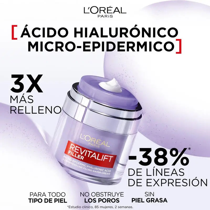 L'Oréal Paris Revitalift Filler Creme-Gel: Hyaluronsäure & 3 Ceramide, intensive Hydratation