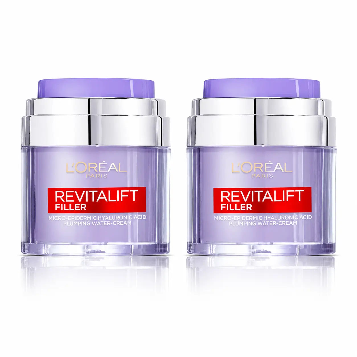 L'Oréal Paris Revitalift Filler Creme-Gel: Hyaluronsäure & 3 Ceramide, intensiv feuchtigkeitsspendend, Packung 2