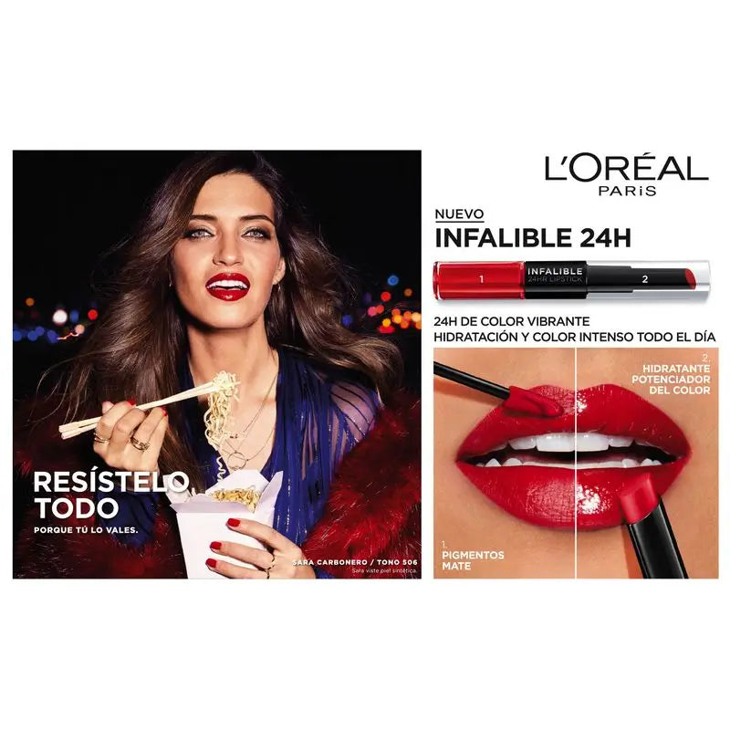 L'Oréal Paris Infallible 24H 404 Corail Constant Coral Permanenter Lippenstift