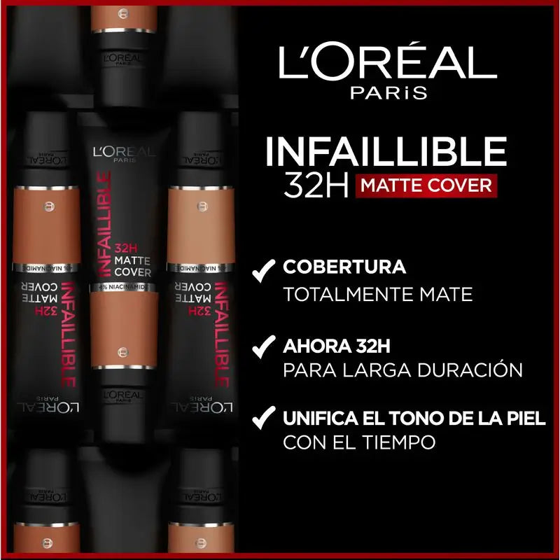L'Oréal Paris Infallible 32H Matte Cover Base Hohe Deckkraft Matte Cover 115 30Ml Mit Niacinamid, Spf25, Wasserfest
