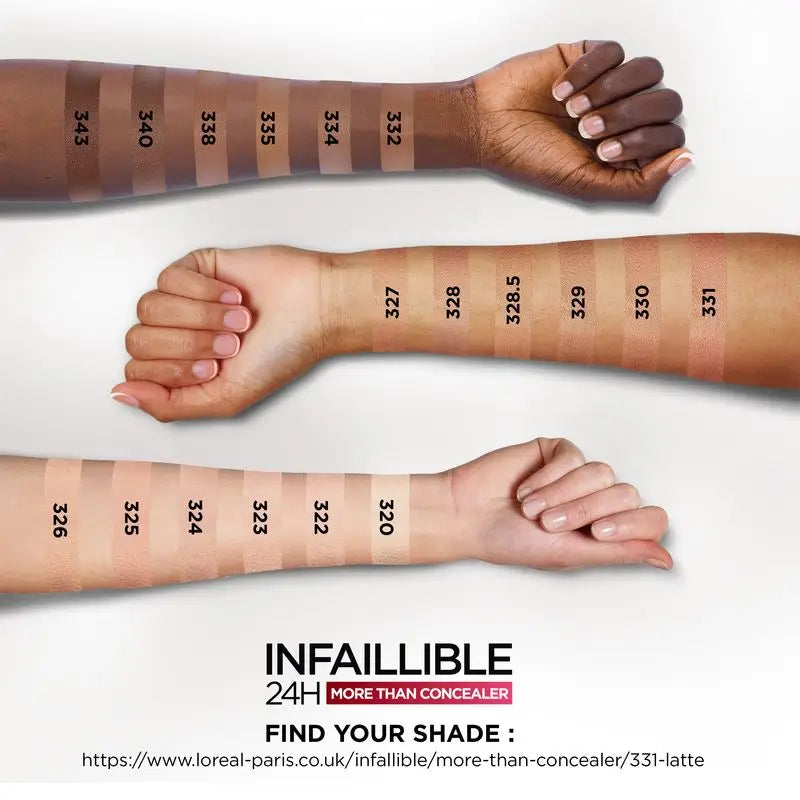 L'Oréal Paris Infallible More Than Concealer Abdeckende Abdeckcreme, Farbton 325 Bisque/Bisque, 11 ml