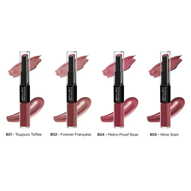 L'Oréal Paris 24H Unfehlbarer permanenter Lippenstift Farbton 801 Toujours Toffee