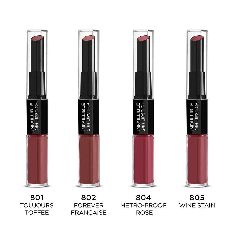 L'Oréal Paris 24H Unfehlbarer permanenter Lippenstift Farbton 801 Toujours Toffee