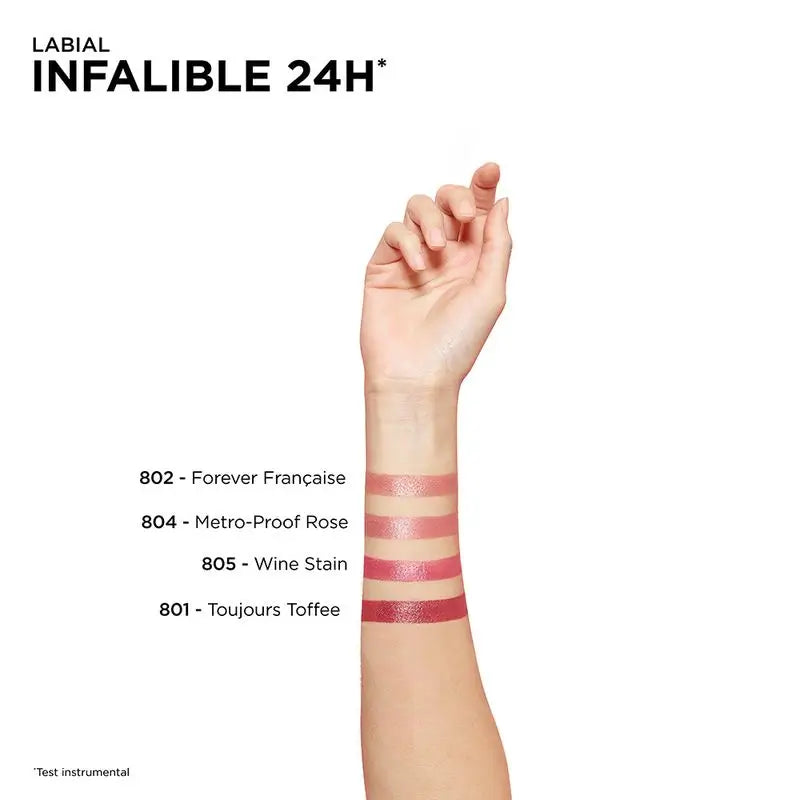 L'Oréal Paris 24H Unfehlbarer permanenter Lippenstift Farbton 804 Metro-Proof Rose