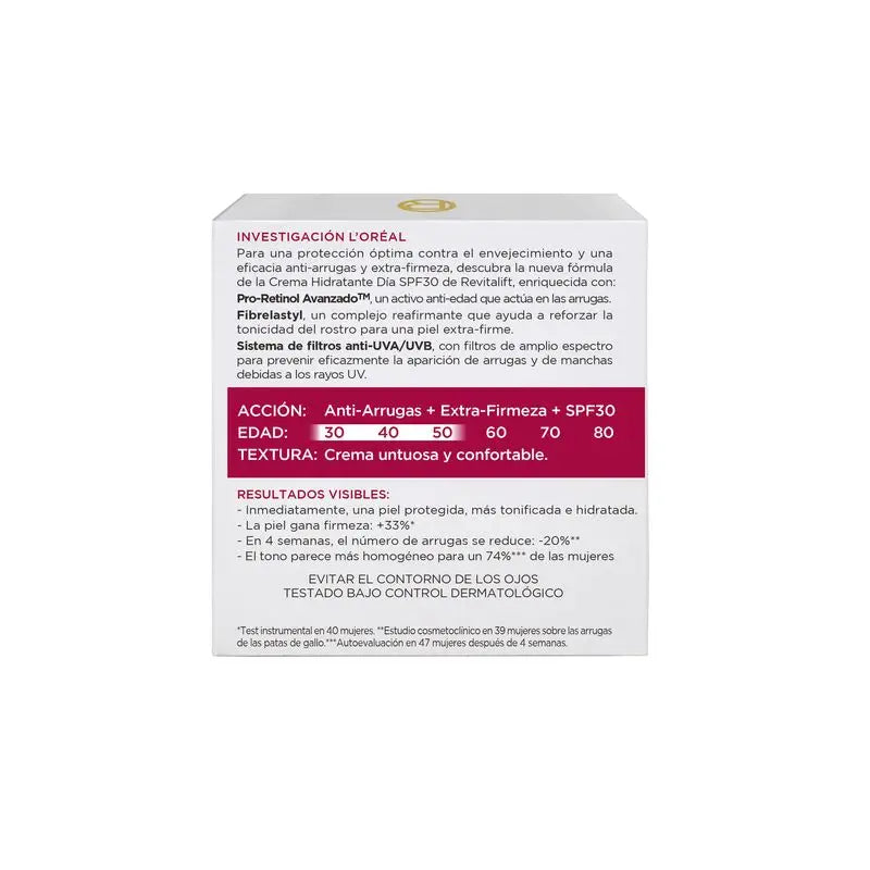 L'Oréal Paris Revitalift Anti-Falten-Tagescreme mit Sonnenschutz - mit Pro-Retinol - 50 Ml