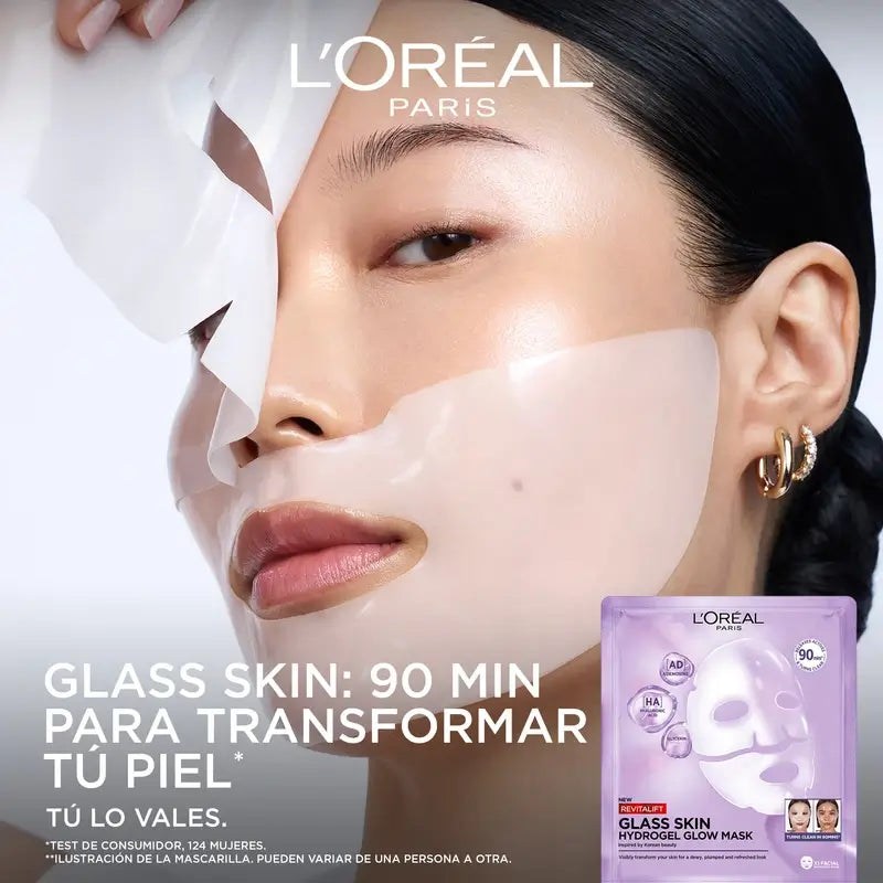 L'Oréal Paris Tissue Mask Revitalift Filler Glas Haut Hydrogel Gesichtsmaske , 1 Stück