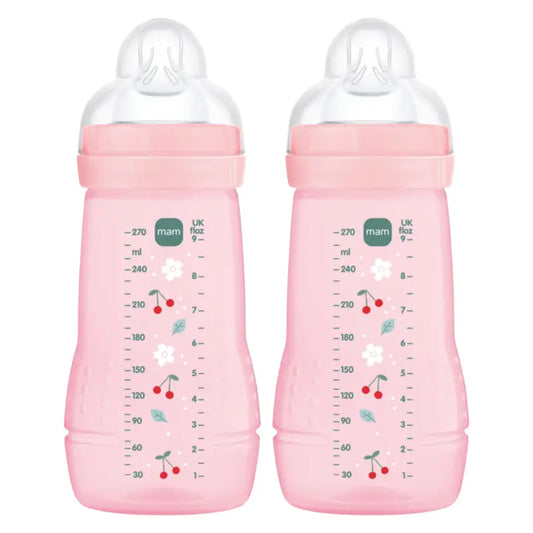 Mam Baby Easy Active Babyflasche Hellrosa, 2X270Ml