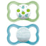 Mam Baby Pacifier Air Silicone Blue and Green +6M, 2 Units