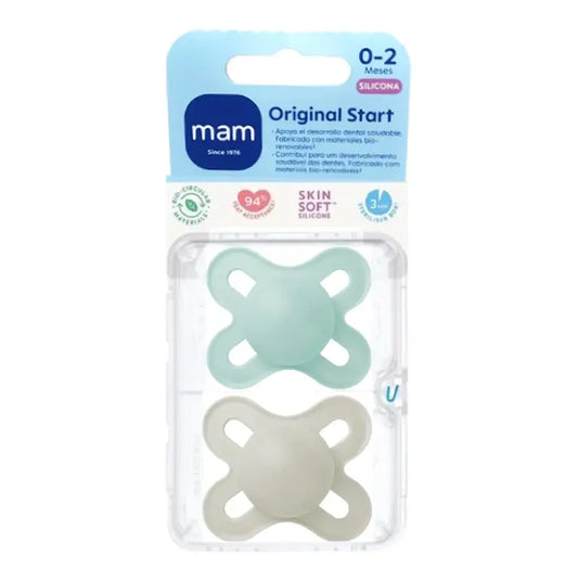 Mam Baby Schnuller Original Start Silikon Neutral 0-2M, 2 Stück