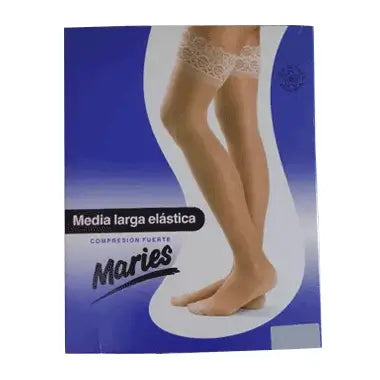 MARIES Strong beige lace long stocking size 5
