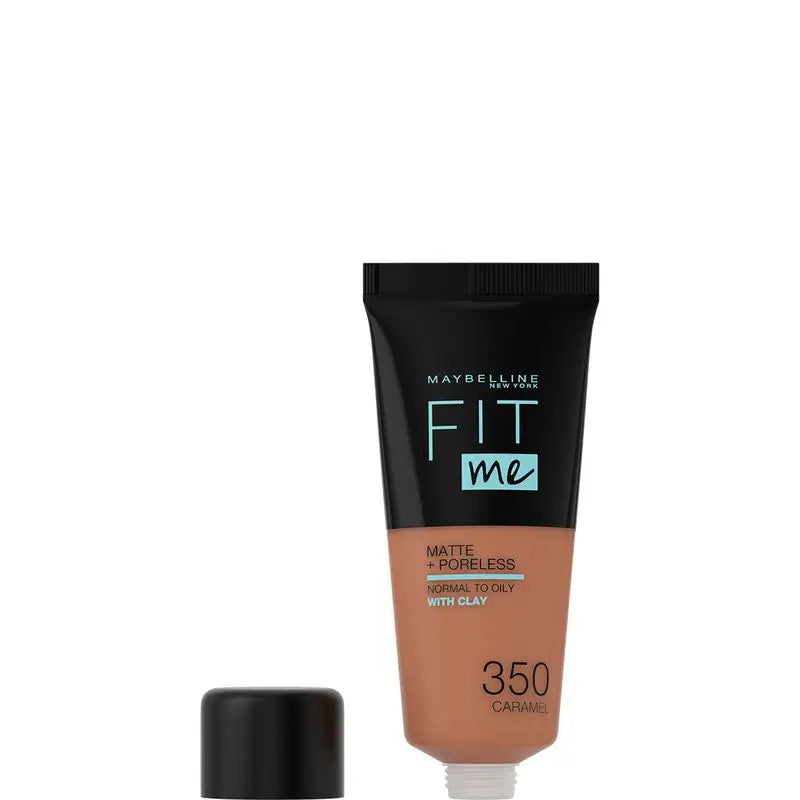 Maybelline New York Fit Me Matte & Refine Makeup Foundation Shade 350 Caramel Passt zu Ihrem Ton & Textur dunkler Haut - 30Ml