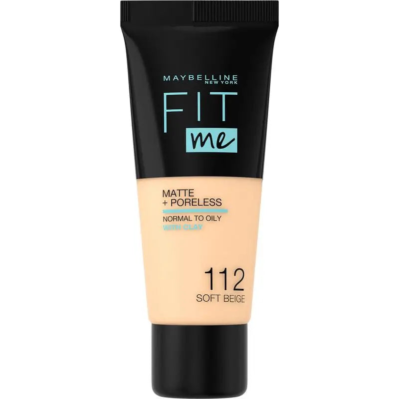 Maybelline New York Fit Me Matte & Refine Foundation Foundation Farbton 112 Soft Beige Calca A Tu Tono Y Textura Pieles Claras - 30Ml