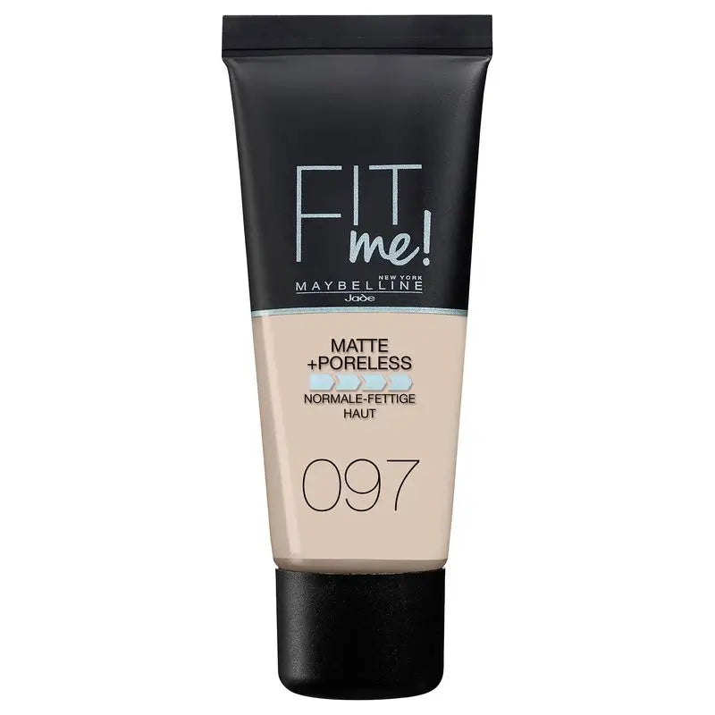 Maybelline New York Fit Me Matte & Refine Foundation Foundation Farbton 97 Natural Porcelain, sehr leichte Textur - 30Ml