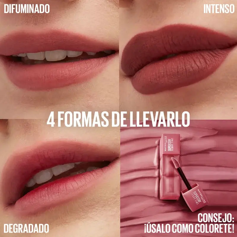 Maybelline New York Super Stay Teddy Tint Matt-Lippenfarbe, Farbton 35 „July Forever“, 5 ml