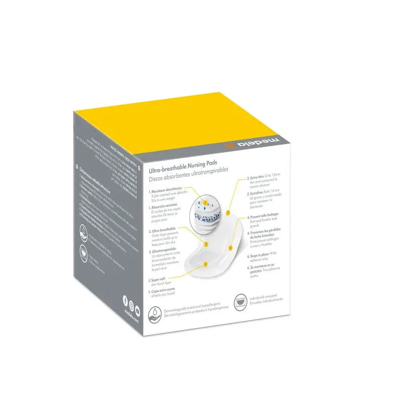 Medela Ultratranspirable Absorbierende Pads 60 Stück.