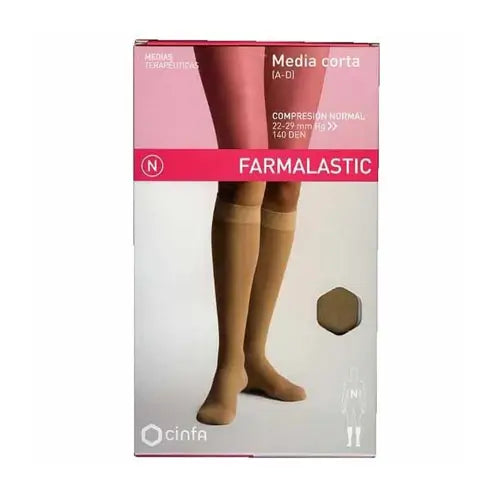 Farmalastic Compression Short Stocking Normal Compression Beige, Size Small