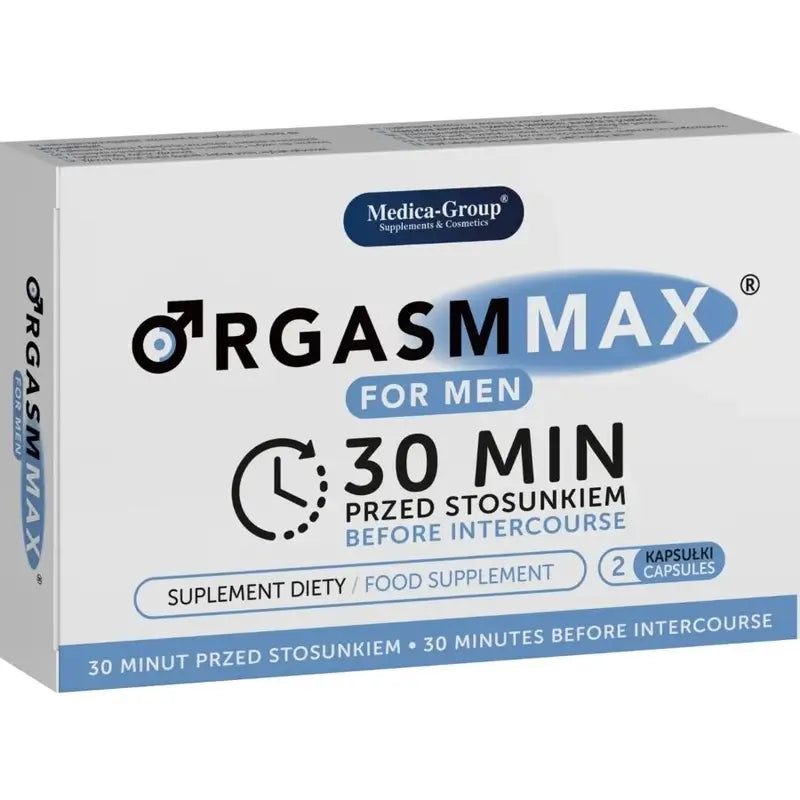 Medica Group Orgasm Max für Männer Natürliches Nahrungsergänzungsmittel zur Steigerung der männlichen sexuellen Vitalität und Leistung, 2 Kapseln