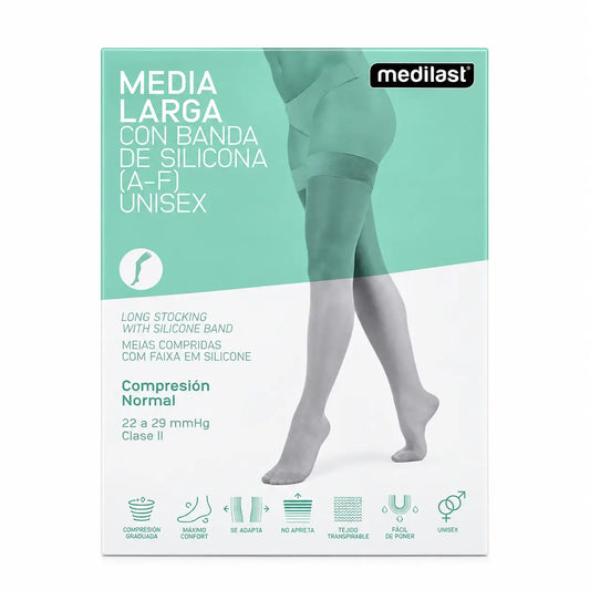 Medilast Normal Kompression Lange Socken Weiß Medium