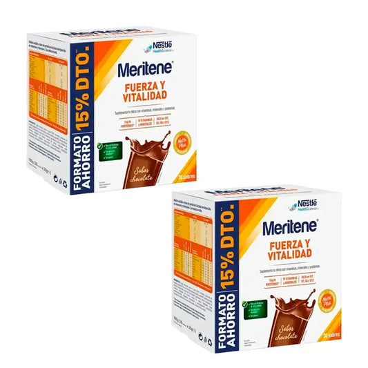 Meritene Kraft & Vitalität Schoko-Milchshake Pack 2 x 30 Portionsbeutel