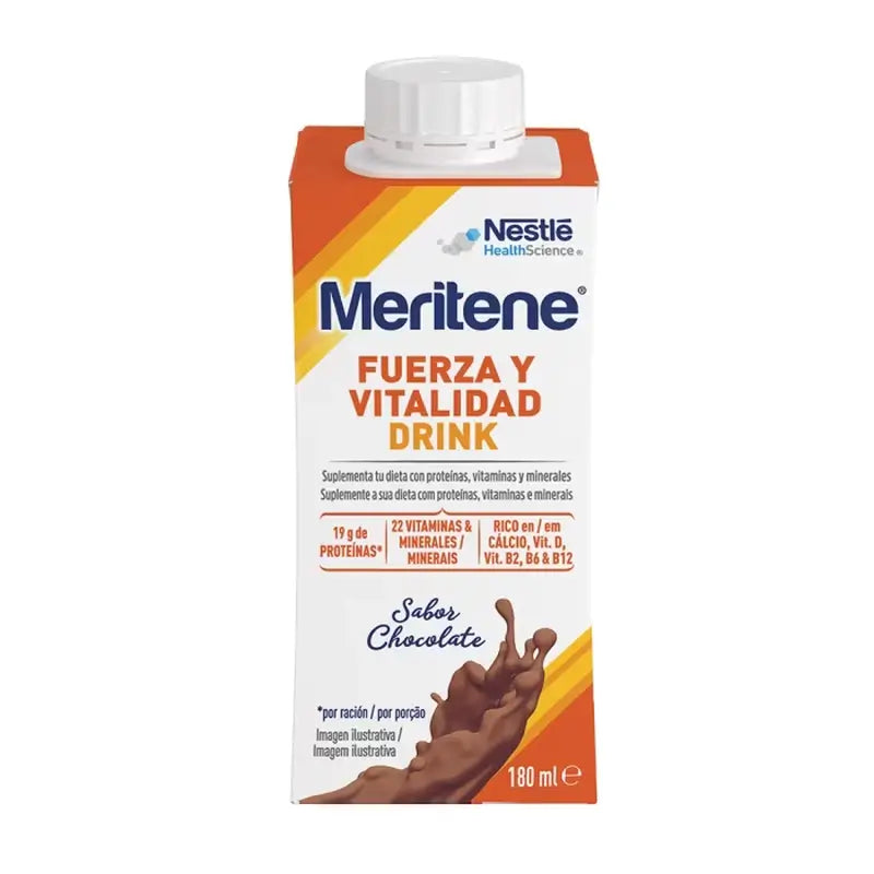 Meritene Kraft- und Vitalitätsgetränk Schokolade, 2er-Pack, 6x180 ml