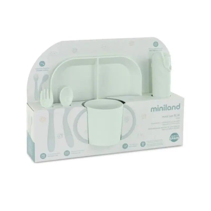 Miniland Kindergeschirrset für Blw-Mahlzeit Mint
