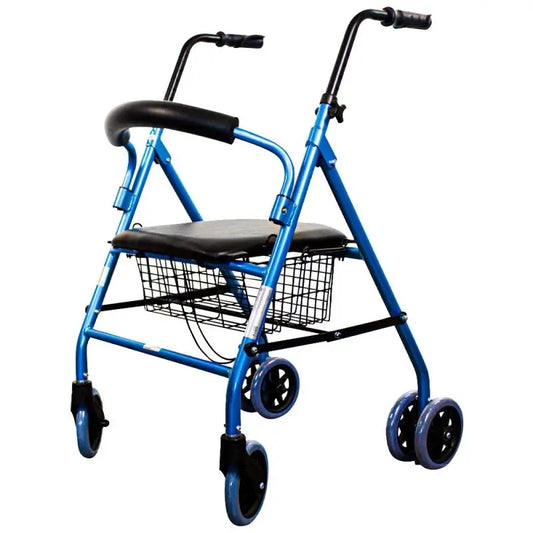 Mobiclinic Folding Walker With Seat And Backrest Light Blue