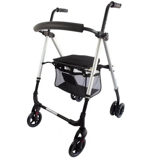 Mobiclinic Folding Walker With Seat And Backrest Grey
