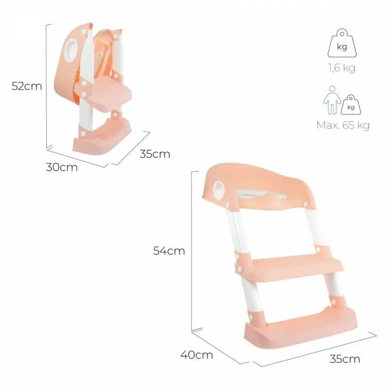Mobiclinic Lala Rosa & Weiß Klappbarer Kinder-Toilettensitz