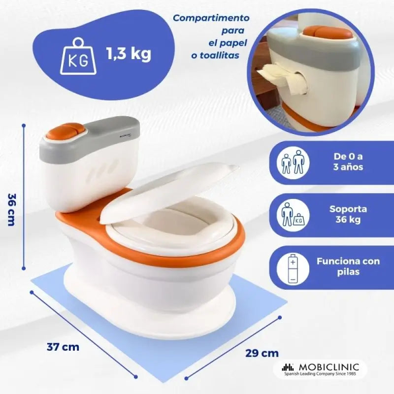 Mobiclinic Kindertoilette Toikid von 1-6 Jahren Orange